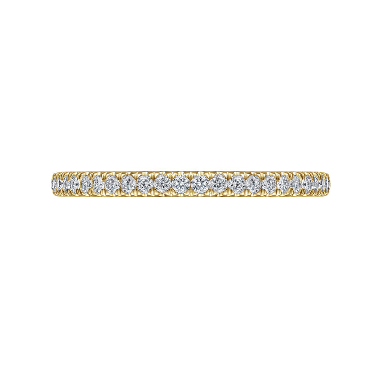 Straight Wedding Ring in 14k Yellow Gold with Round Natural Diamond at Gabriel & Co. - Shot 6