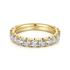 Madrid - 14K Yellow Gold French Pave Set Diamond Wedding Band