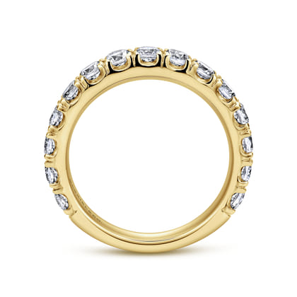 Madrid - 14K Yellow Gold French Pave Set Diamond Wedding Band