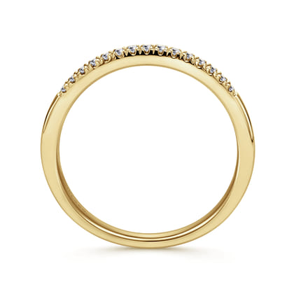 Madrid - 14K Yellow Gold French Pave Set Diamond Wedding Band
