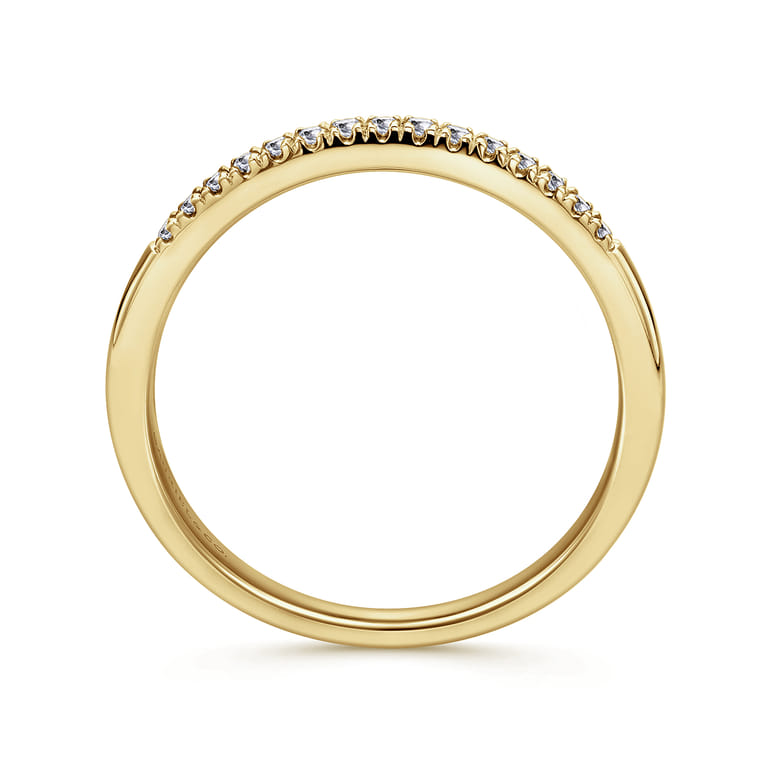 Straight Wedding Ring in 14k Yellow Gold with Round Natural Diamond at Gabriel & Co. - Shot 2