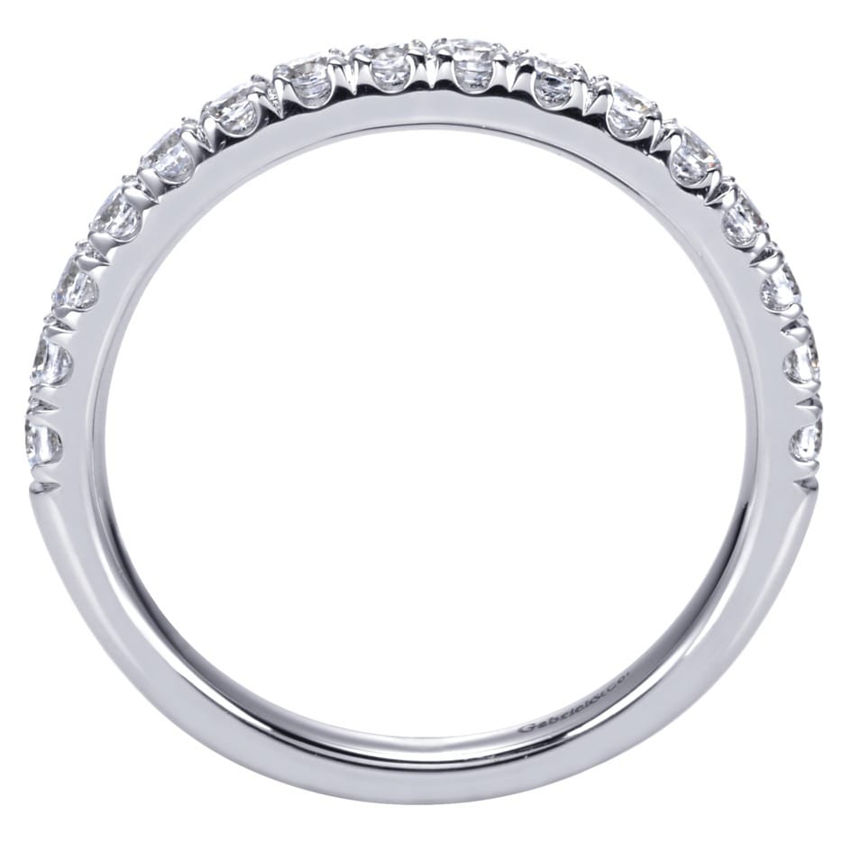 Straight Wedding Ring in Platinum with Round Natural Diamond at Gabriel & Co. - Shot 2