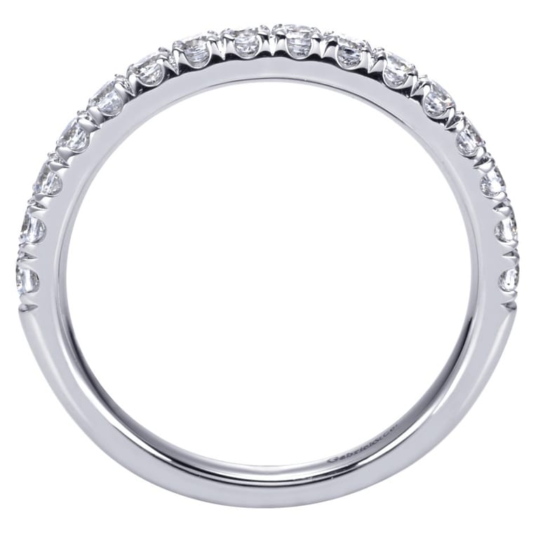 Straight Wedding Ring in Platinum with Round Natural Diamond at Gabriel & Co. - Shot 2
