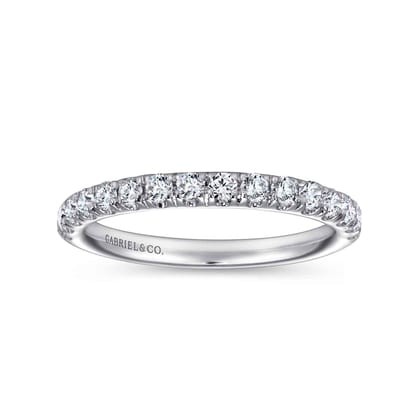 Madrid - Platinum French Pave Diamond Wedding Band