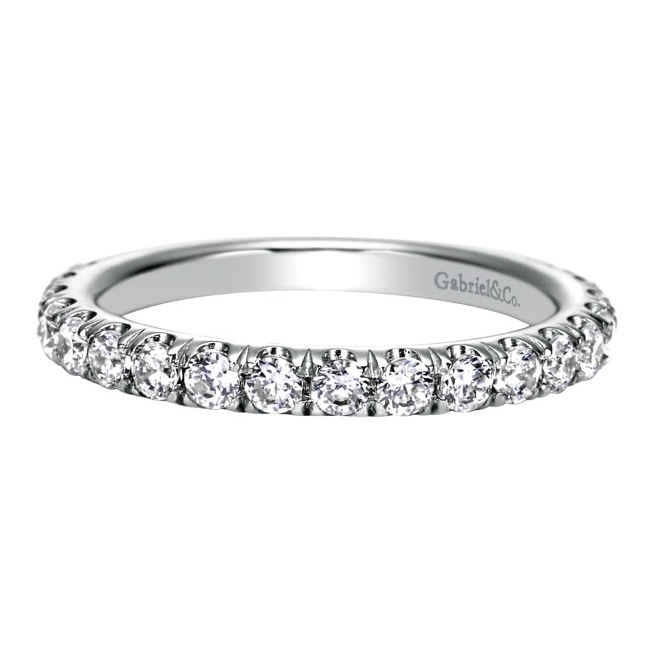 Straight Wedding Ring in Platinum with Round Natural Diamond at Gabriel & Co. - Shot 1