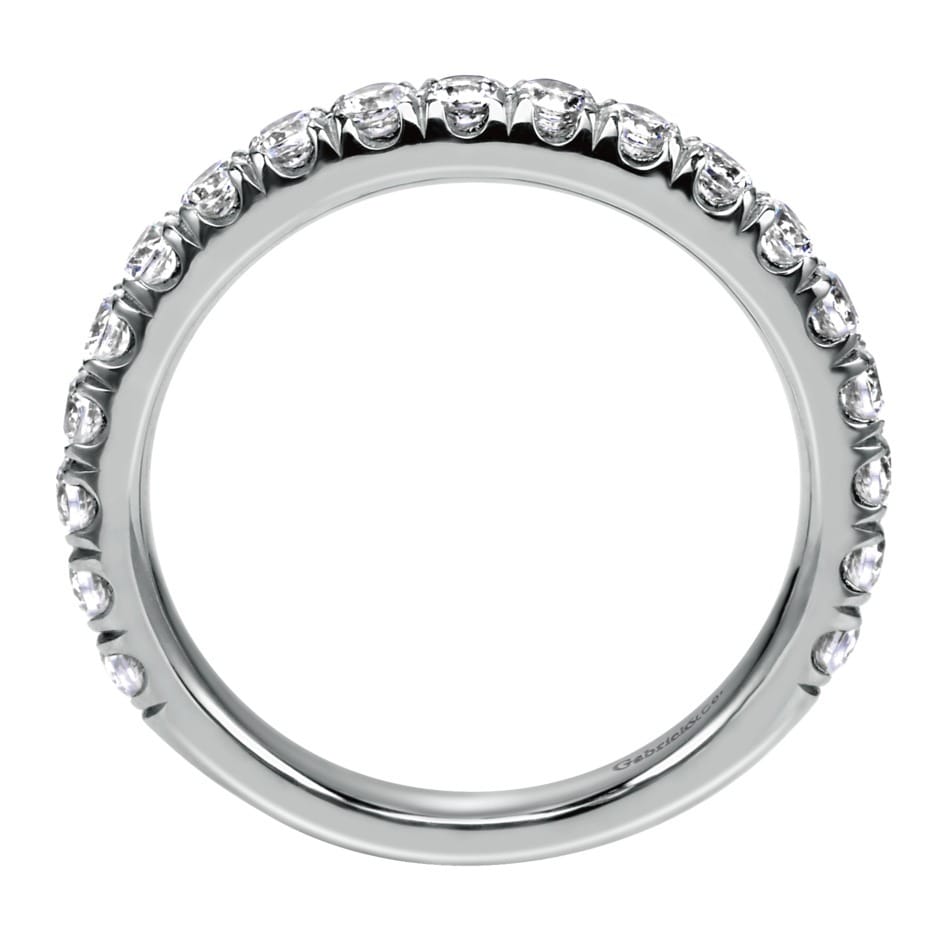 Straight Wedding Ring in Platinum with Round Natural Diamond at Gabriel & Co. - Shot 2