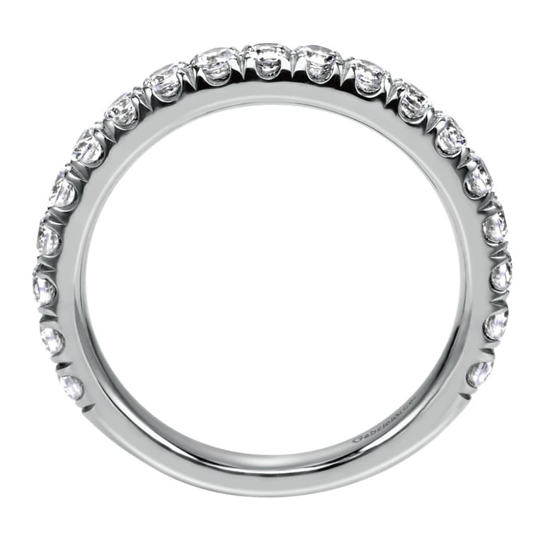 Straight Wedding Ring in Platinum with Round Natural Diamond at Gabriel & Co. - Shot 2