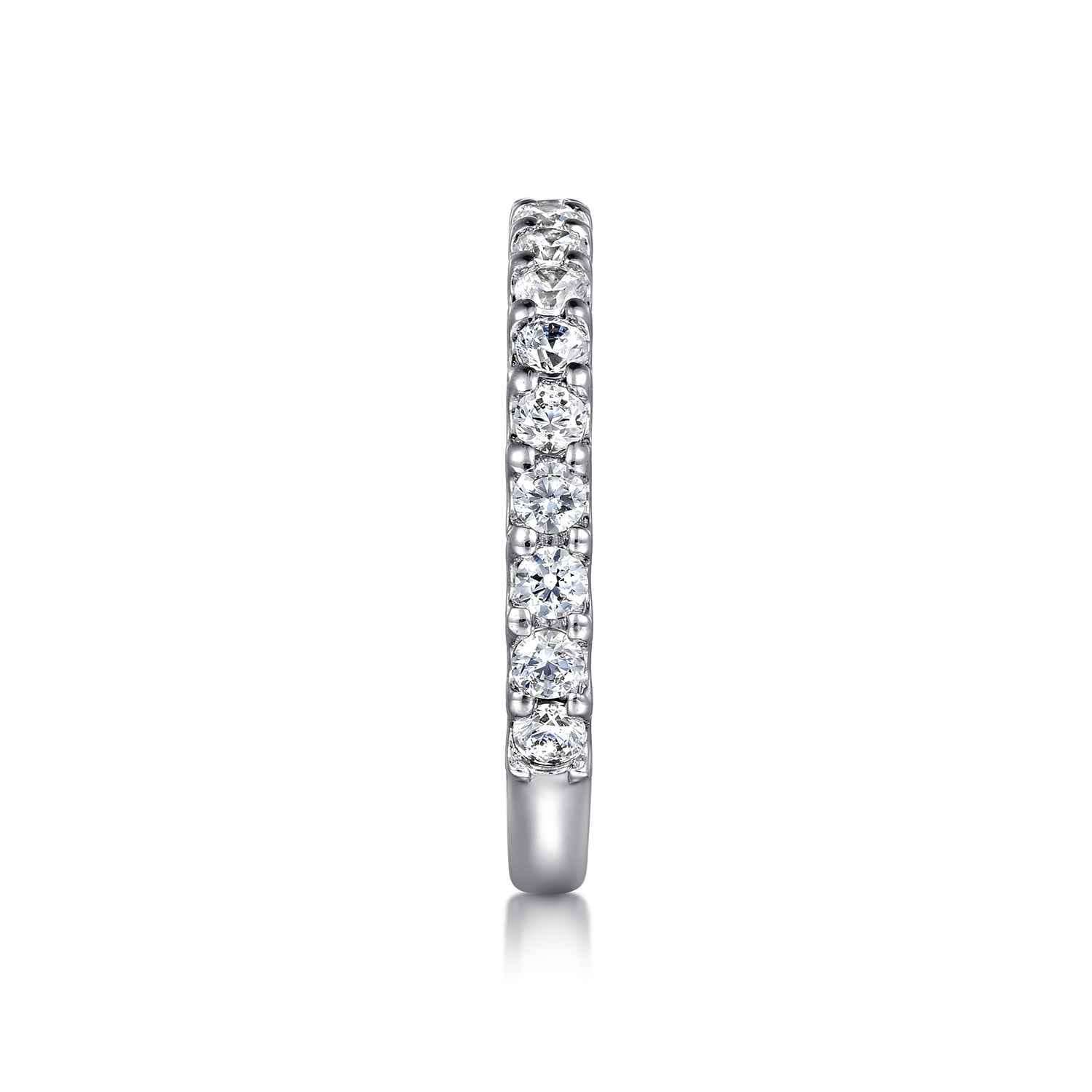 Straight Wedding Ring in Platinum with Round Natural Diamond at Gabriel & Co. - Shot 4