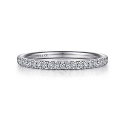 Madrid - Platinum French Pave Diamond Wedding Band