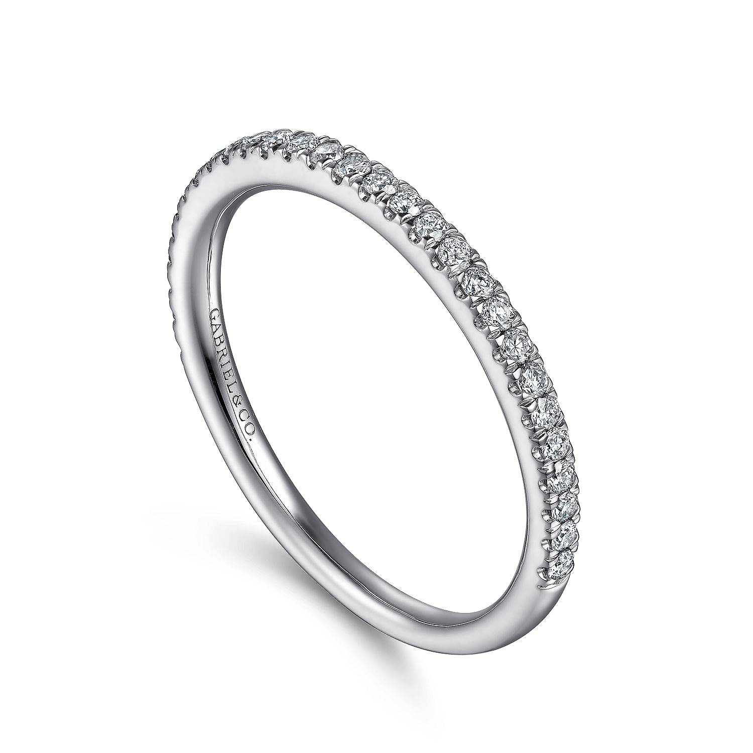 Madrid - Platinum French Pave Diamond Wedding Band