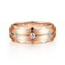Magnus - 14K Rose Gold Diamond Men's Wedding Ring in Satin Finish - 0.5 ct