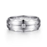 Magnus - 14K White Gold Diamond Men's Wedding Ring in Satin Finish - 0.5 ct