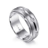 Magnus - 14K White Gold Diamond Men's Wedding Ring in Satin Finish - 0.5 ct