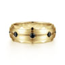 Magnus - 14K Yellow Gold Black Diamond Men's Wedding Ring in Satin Finish - 0.53 ct
