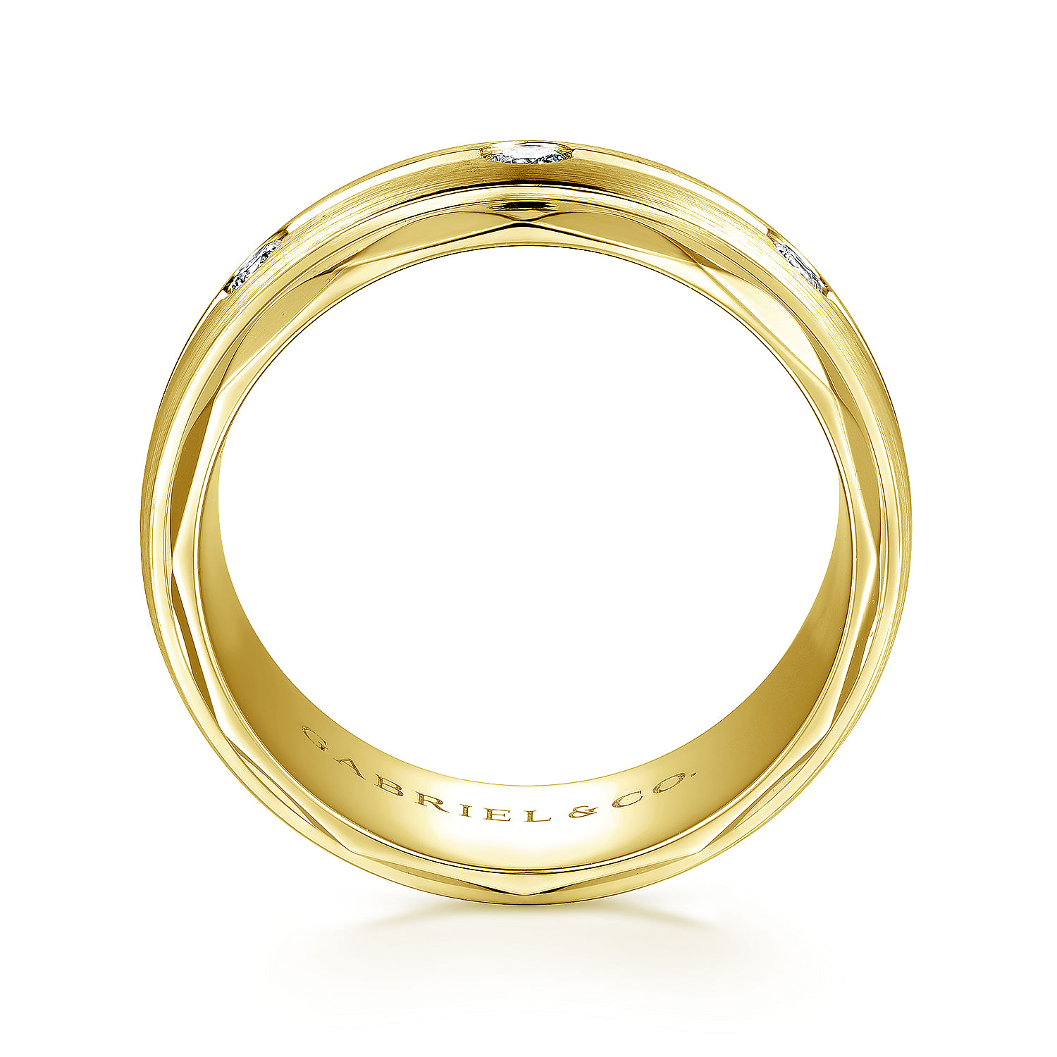 Magnus - 14K Yellow Gold Diamond Men's Wedding Ring in Satin Finish - 0.5 ct - Shot 2