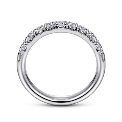 Malaga - 14K White Gold 9 Stone French Pave Diamond Wedding Band