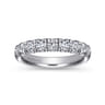 Straight Wedding Ring in 14k White Gold with Round Natural Diamond at Gabriel & Co.