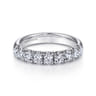 Straight Wedding Ring in 14k White Gold with Round Natural Diamond at Gabriel & Co.