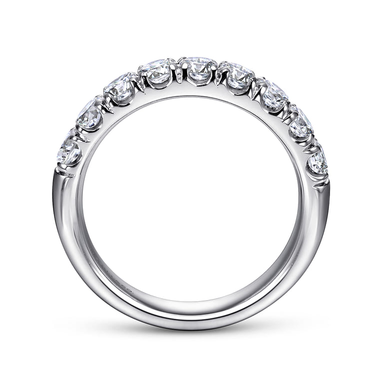 Straight Wedding Ring in 14k White Gold with Round Natural Diamond at Gabriel & Co. - Shot 2