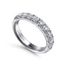 Straight Wedding Ring in 14k White Gold with Round Natural Diamond at Gabriel & Co.