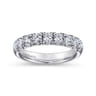 Straight Wedding Ring in 14k White Gold with Round Natural Diamond at Gabriel & Co.