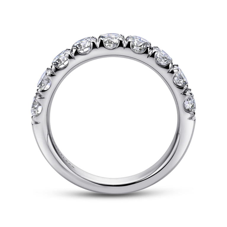 Straight Wedding Ring in 14k White Gold with Round Natural Diamond at Gabriel & Co. - Shot 2