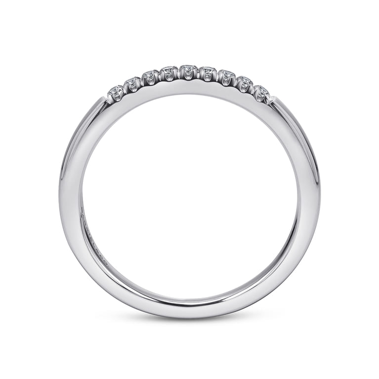 Straight Wedding Ring in 14k White Gold with Round Natural Diamond at Gabriel & Co. - Shot 2