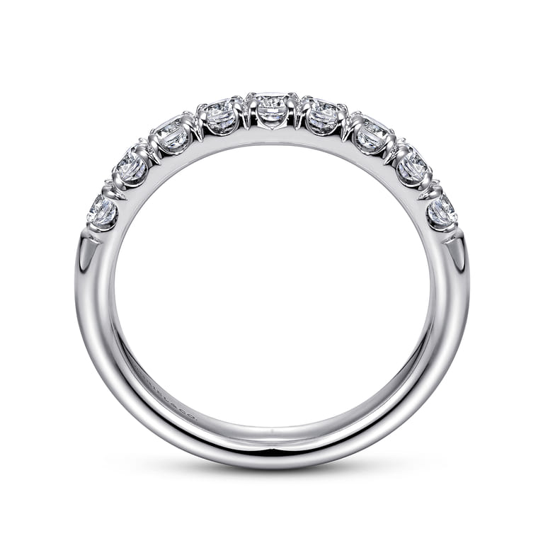 Straight Wedding Ring in Platinum with Round Natural Diamond at Gabriel & Co. - Shot 2