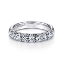 Malaga - Platinum 9 Stone French Pave Diamond Wedding Band