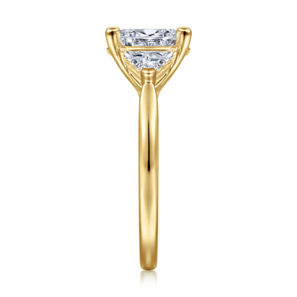 Maloney - 14K Yellow Gold Oval Three Stone Diamond Engagement Ring