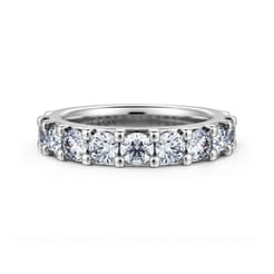 Manila - 14K White Gold 11 Stone Shared Prong Diamond Anniversary Band