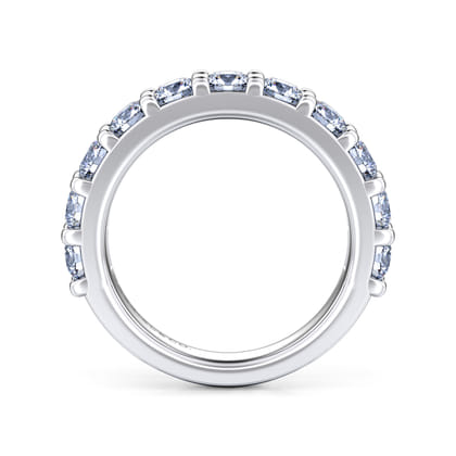 Manila - 14K White Gold 11 Stone Shared Prong Diamond Anniversary Band
