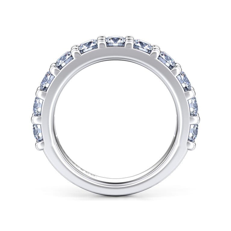 Straight Wedding Ring in 14k White Gold with Round Natural Diamond at Gabriel & Co. - Shot 2