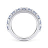 Straight Wedding Ring in 14k White Gold with Round Natural Diamond at Gabriel & Co.