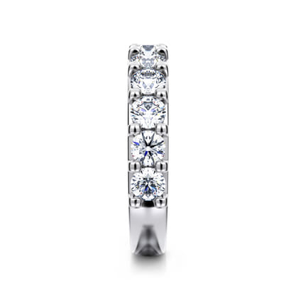 Manila - 14K White Gold 11 Stone Shared Prong Diamond Anniversary Band