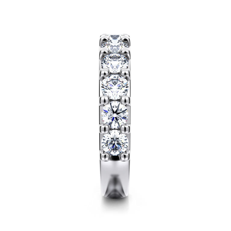 Straight Wedding Ring in 14k White Gold with Round Natural Diamond at Gabriel & Co. - Shot 4