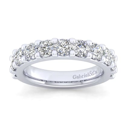Manila - 14K White Gold 11 Stone Shared Prong Diamond Anniversary Band