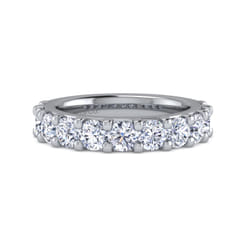 Manila - 14K White Gold 11 Stone Shared Prong Diamond Anniversary Band