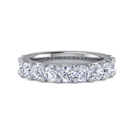 Manila - 14K White Gold 11 Stone Shared Prong Diamond Anniversary Band