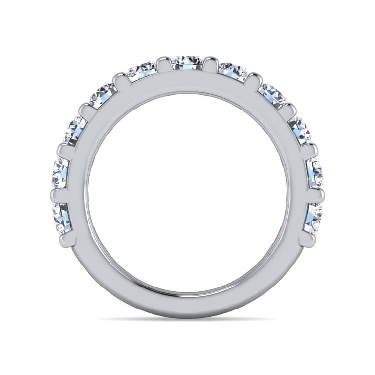 Straight Wedding Ring in 14k White Gold with Round Natural Diamond at Gabriel & Co. - Shot 2