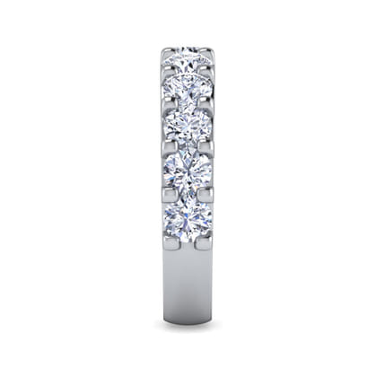 Manila - 14K White Gold 11 Stone Shared Prong Diamond Anniversary Band