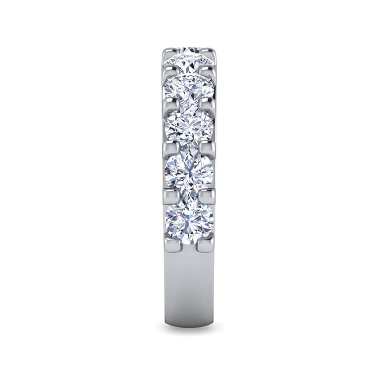 Straight Wedding Ring in 14k White Gold with Round Natural Diamond at Gabriel & Co. - Shot 4