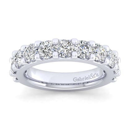 Manila - 14K White Gold 11 Stone Shared Prong Diamond Anniversary Band