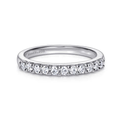 Manila - 14K White Gold 11 Stone Shared Prong Diamond Anniversary Band