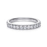 Straight Wedding Ring in 14k White Gold with Round Natural Diamond at Gabriel & Co.