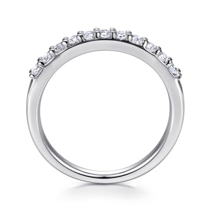 Manila - 14K White Gold 11 Stone Shared Prong Diamond Anniversary Band