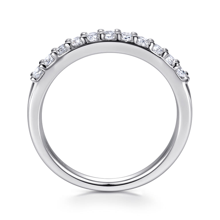 Straight Wedding Ring in 14k White Gold with Round Natural Diamond at Gabriel & Co. - Shot 2