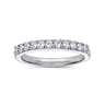 Straight Wedding Ring in 14k White Gold with Round Natural Diamond at Gabriel & Co.