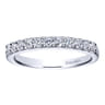 Straight Wedding Ring in 14k White Gold with Round Natural Diamond at Gabriel & Co.