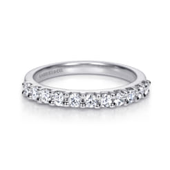 Manila - 14K White Gold 11 Stone Shared Prong Diamond Anniversary Band
